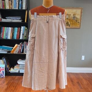 Zara Beige Elastic Waist Skirt